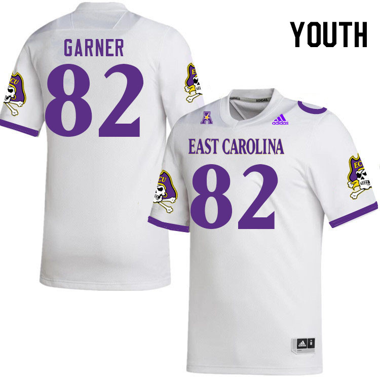 Youth #82 Jarett Garner ECU Pirates 2023 College Football Jerseys Stitched-White - Click Image to Close